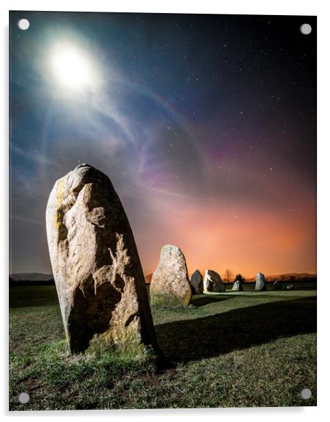 Castlerigg Stone Circle by Moonlight Acrylic by Rich Berry