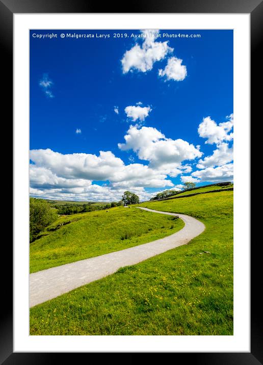 A path to Malham Cove Yorkshire Dales National Par Framed Mounted Print by Malgorzata Larys