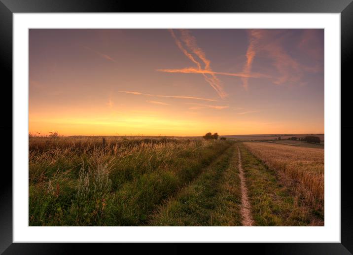 Dusk over the South Downs Way Framed Mounted Print by Malcolm McHugh