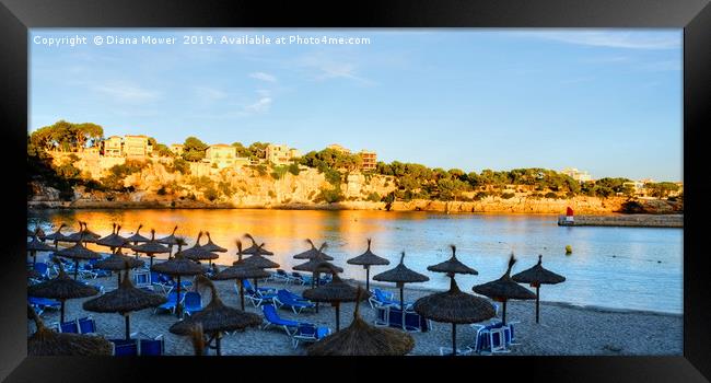 Mallorca Beach Sunset Framed Print by Diana Mower