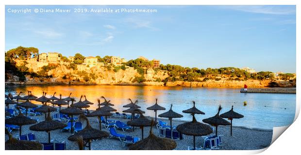 Mallorca Beach Sunset Print by Diana Mower