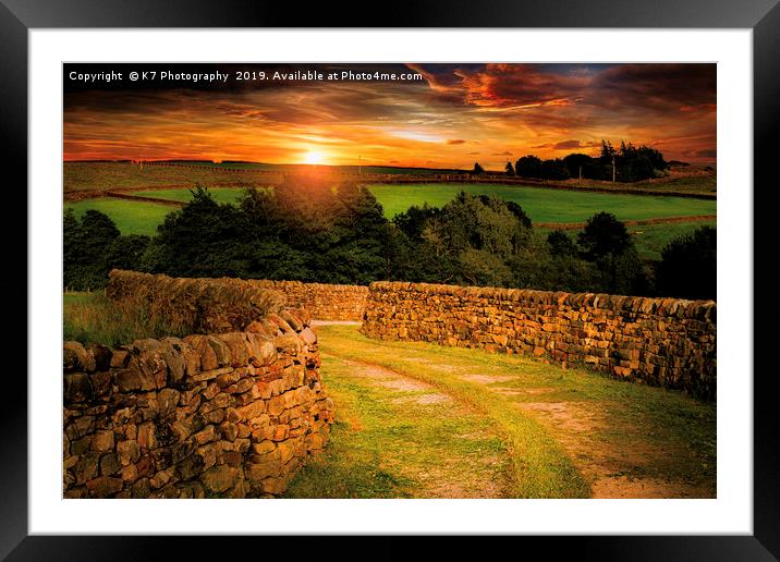 Nidderdale Sunset Framed Mounted Print by K7 Photography