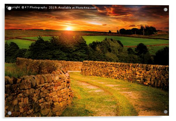 Nidderdale Sunset Acrylic by K7 Photography