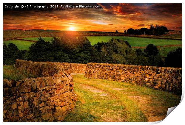Nidderdale Sunset Print by K7 Photography