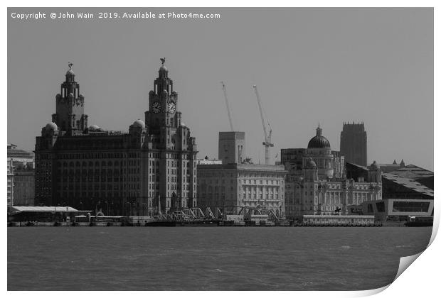 Liverpool Waterfront Skyline Print by John Wain