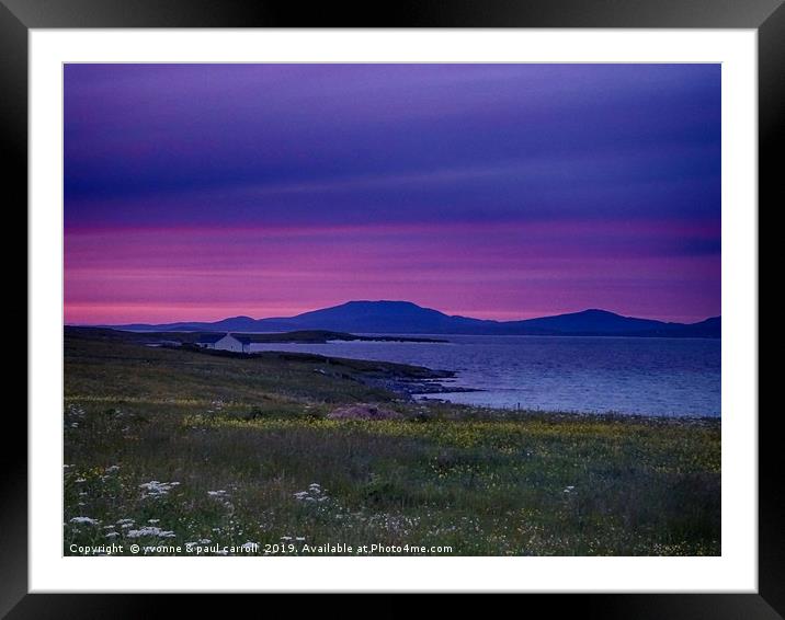 Sunset at Scurrival, Isle of Barra Framed Mounted Print by yvonne & paul carroll