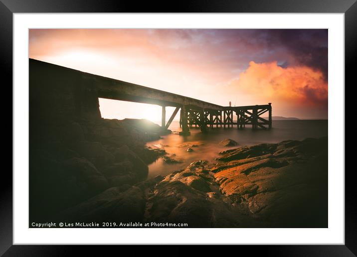 The Serenity of Portencross Pier Framed Mounted Print by Les McLuckie