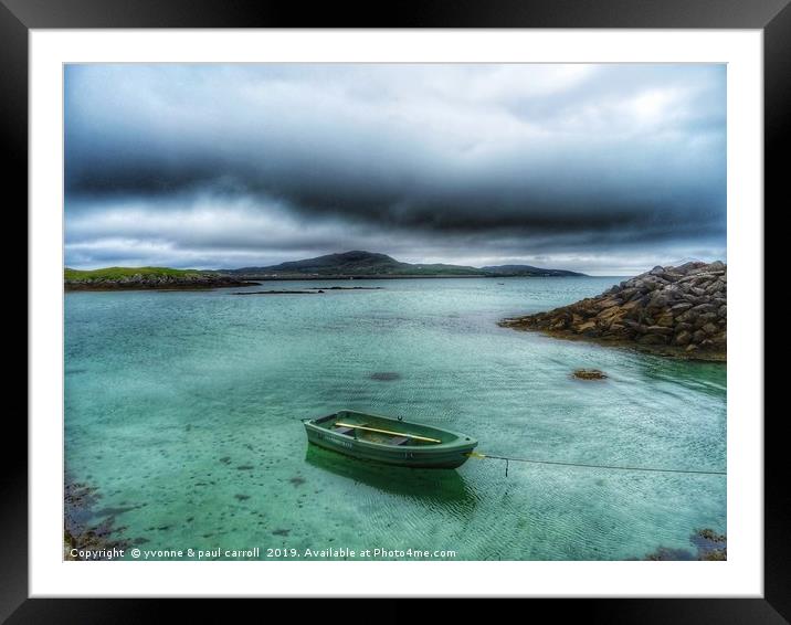 Lone boat, South Uist, Outer Hebrides Framed Mounted Print by yvonne & paul carroll