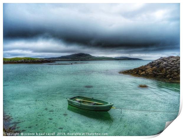 Lone boat, South Uist, Outer Hebrides Print by yvonne & paul carroll