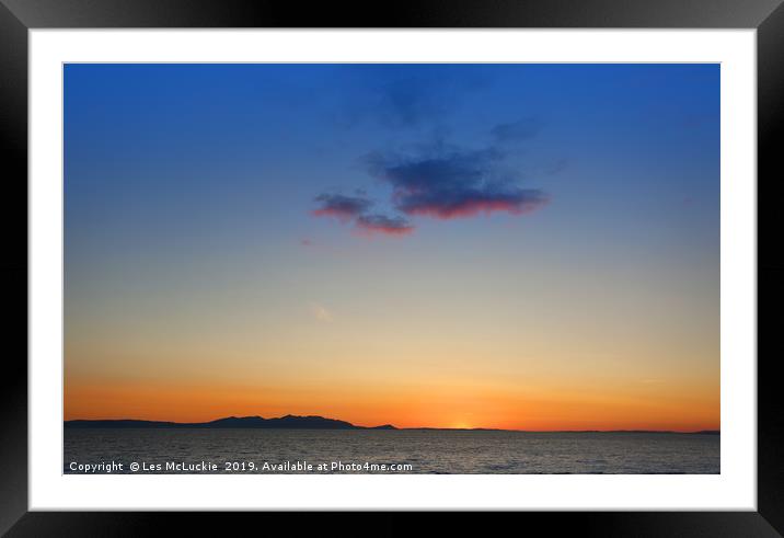 Majestic Sunset over Arran Framed Mounted Print by Les McLuckie