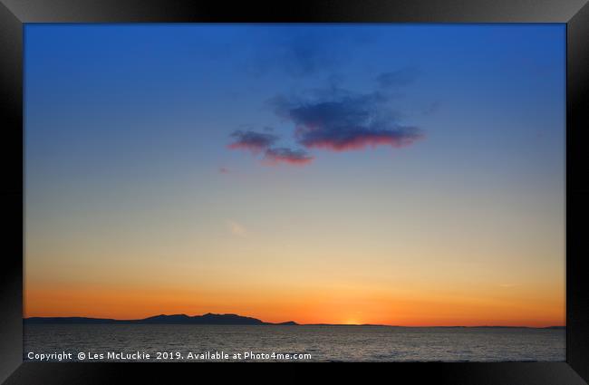 Majestic Sunset over Arran Framed Print by Les McLuckie
