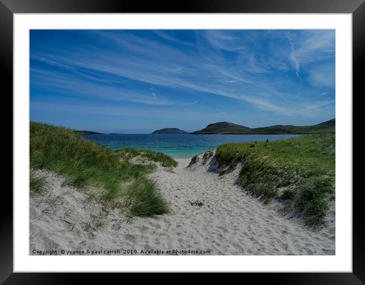 Vatersay beach, near Barra, Scottish islands Framed Mounted Print by yvonne & paul carroll