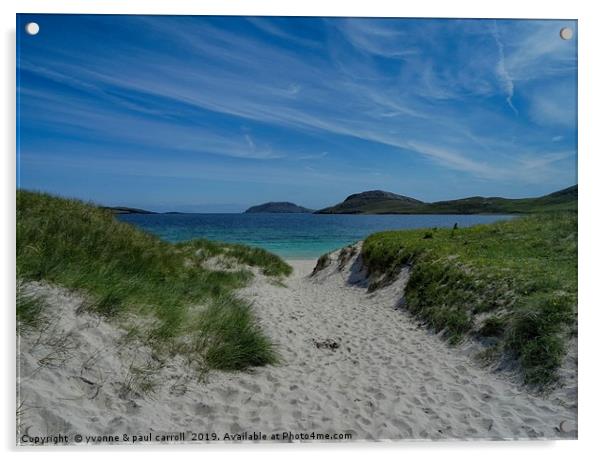 Vatersay beach, near Barra, Scottish islands Acrylic by yvonne & paul carroll