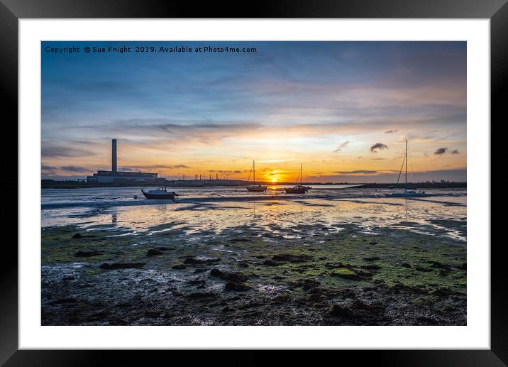 Calshot sunset Framed Mounted Print by Sue Knight
