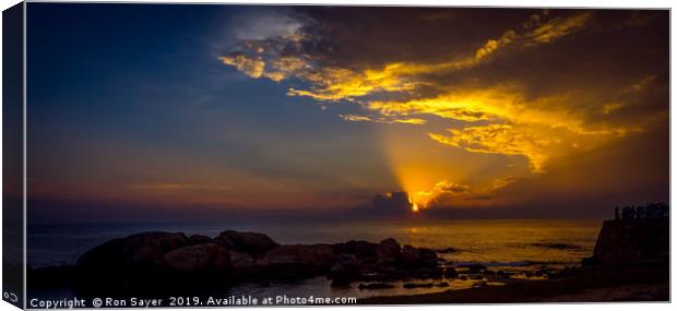 Sunset Galle Fort SirLanka Canvas Print by Ron Sayer