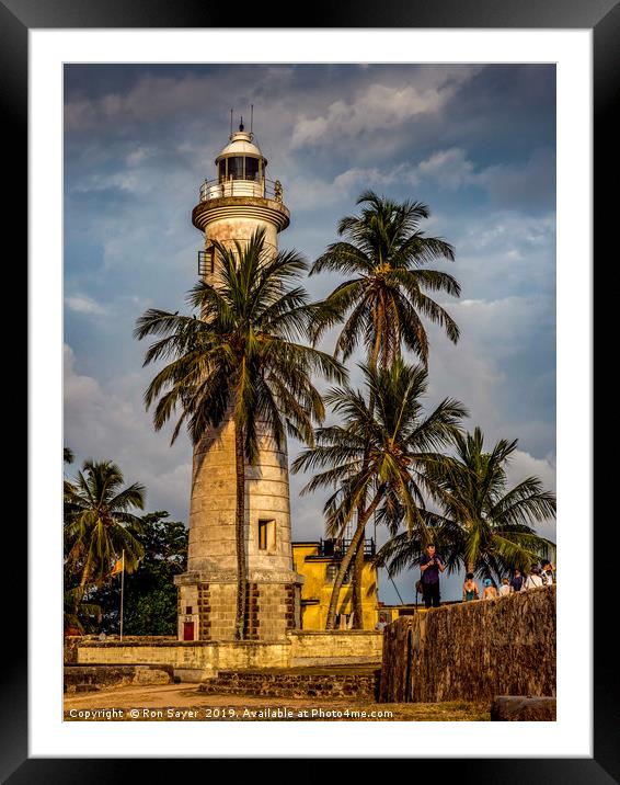 Galle Lighthouse  Framed Mounted Print by Ron Sayer