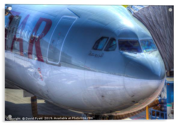 Qatari Airlines Boeing 777-300ER Acrylic by David Pyatt
