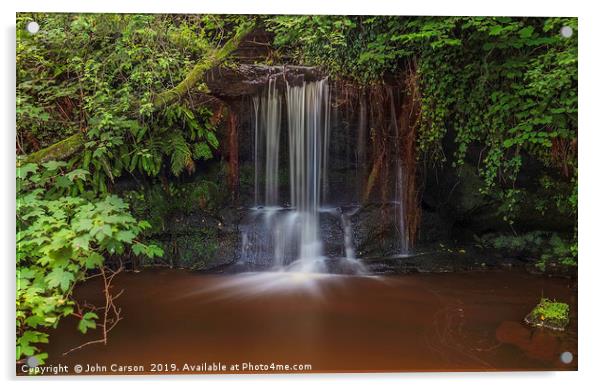Discover the Enchanting Routin Linn Waterfall Acrylic by John Carson