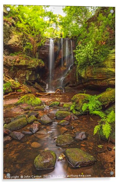 The Enchanting Routin Linn Waterfall Acrylic by John Carson