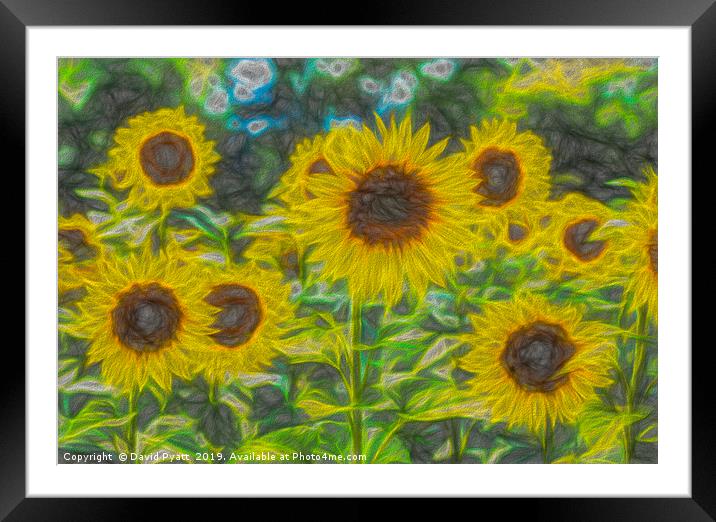 Art Of The Sunflower Framed Mounted Print by David Pyatt