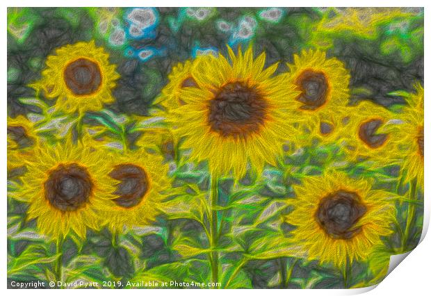 Art Of The Sunflower Print by David Pyatt