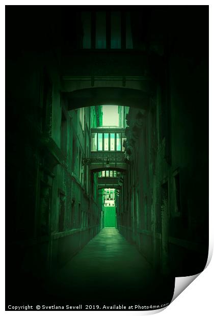 Dark Street of Venice Print by Svetlana Sewell