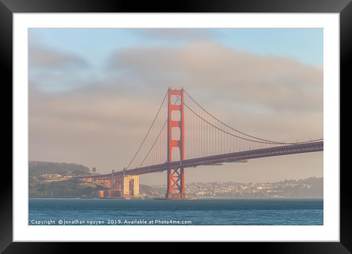Golden Gate Evening Framed Mounted Print by jonathan nguyen