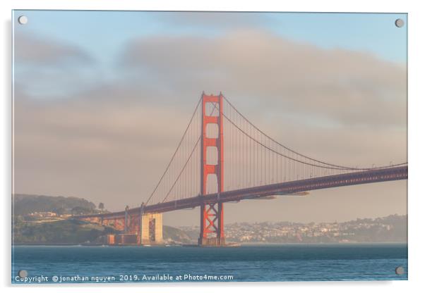 Golden Gate Evening Acrylic by jonathan nguyen