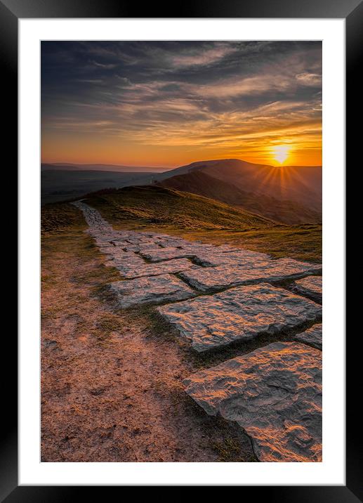 Mam Tor Sunset Framed Mounted Print by Paul Andrews