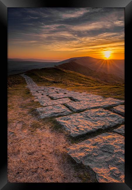 Mam Tor Sunset Framed Print by Paul Andrews