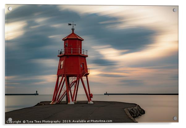 Herd Lighthouse Acrylic by Tyne Tees Photography
