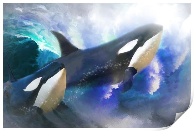 Orca Wild Print by Trudi Simmonds