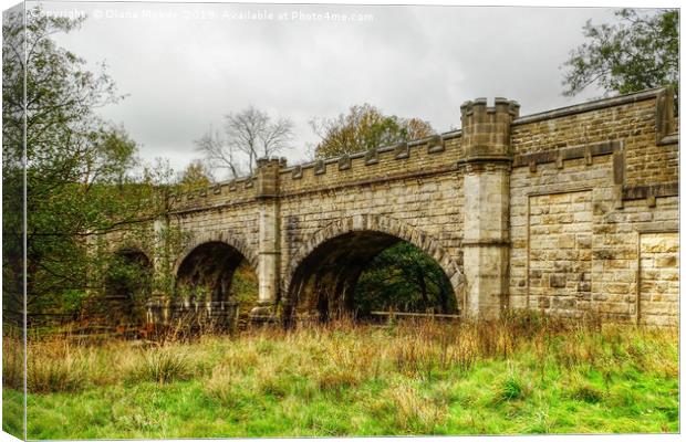 The Nidd Aquaduct over the River Warfe Canvas Print by Diana Mower
