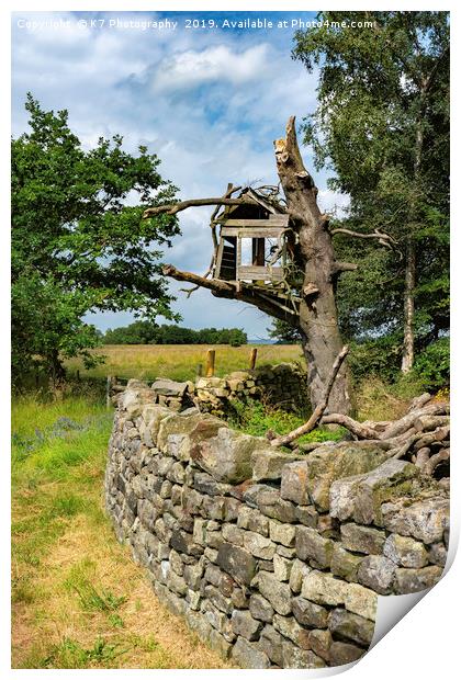 The Old Crooked Treehouse Print by K7 Photography