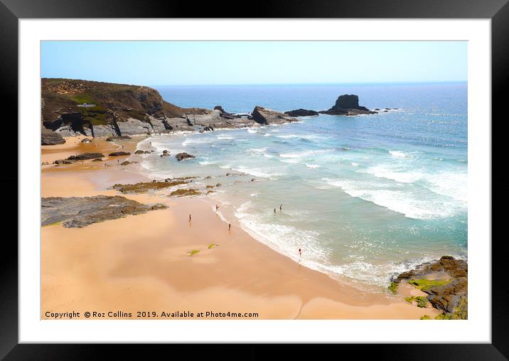 The Beach at Zambujeira do Mar Framed Mounted Print by Roz Collins