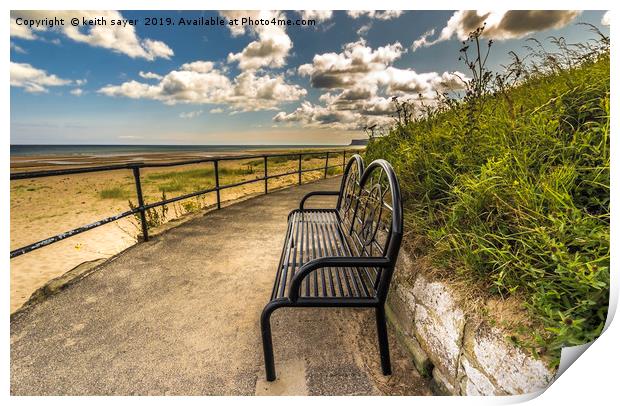 Take a seat Marske Beach Print by keith sayer