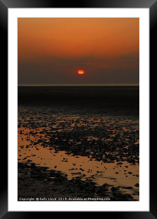 Red Sunset at Wells-next-the-sea  Framed Mounted Print by Sally Lloyd