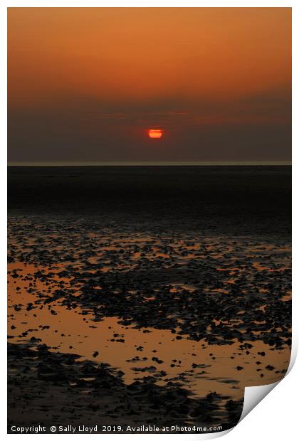 Red Sunset at Wells-next-the-sea  Print by Sally Lloyd