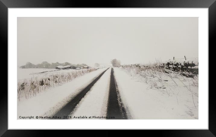 Snow in Northumberland Framed Mounted Print by Heather Athey