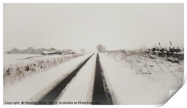 Snow in Northumberland Print by Heather Athey