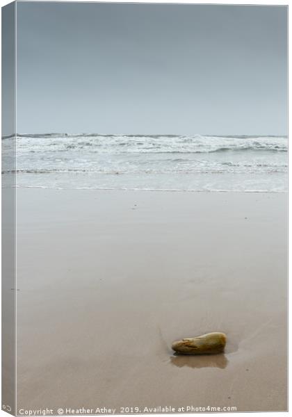 Last Pebble on the Beach Canvas Print by Heather Athey