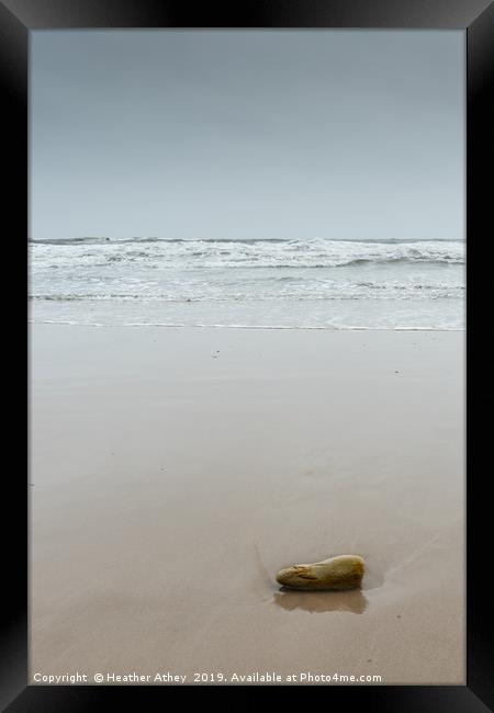 Last Pebble on the Beach Framed Print by Heather Athey