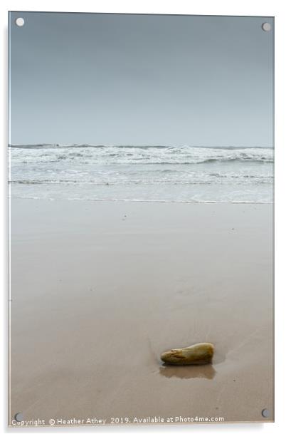 Last Pebble on the Beach Acrylic by Heather Athey