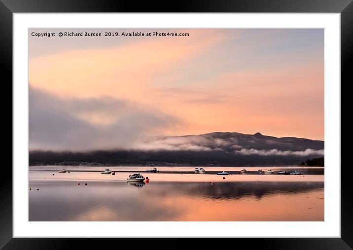Misty Sunrise Over Loch Fyne Framed Mounted Print by Richard Burdon