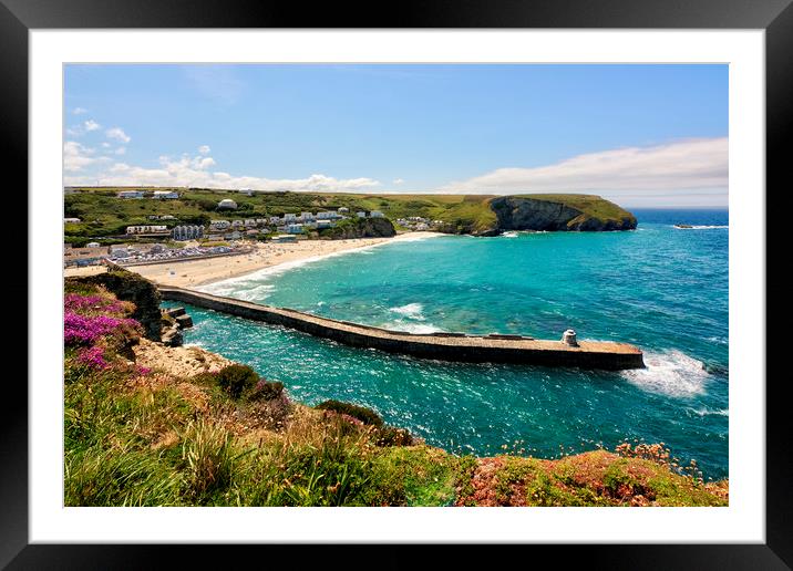 Majestic Views of Portreath Beach Framed Mounted Print by Malcolm McHugh