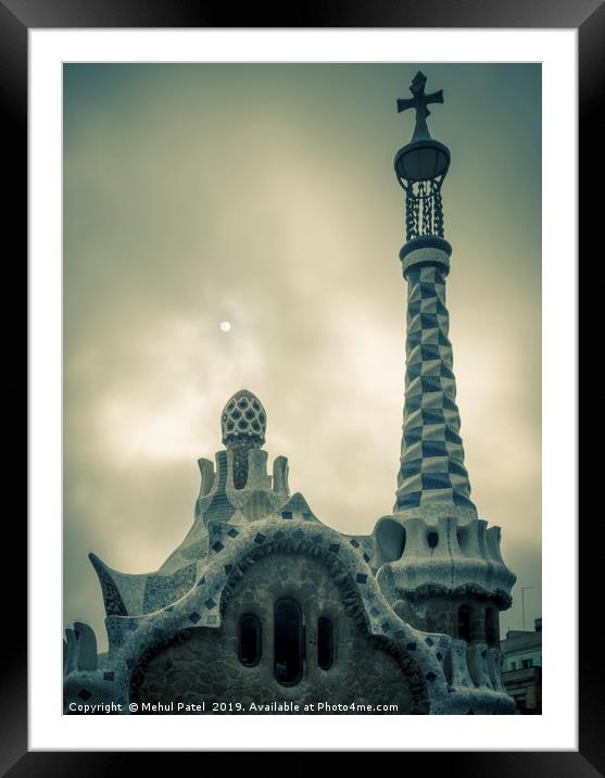 Porter's Lodge building in Parc Guell, Barcelona,  Framed Mounted Print by Mehul Patel