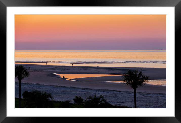 Early Morning Walkers Framed Mounted Print by Darryl Brooks
