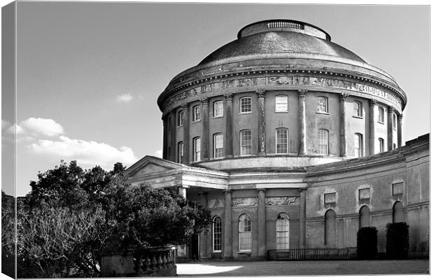 Ickworth House - The rotunda in Black & White Canvas Print by Terry Pearce