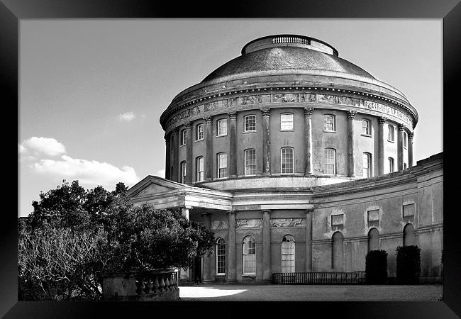 Ickworth House - The rotunda in Black & White Framed Print by Terry Pearce