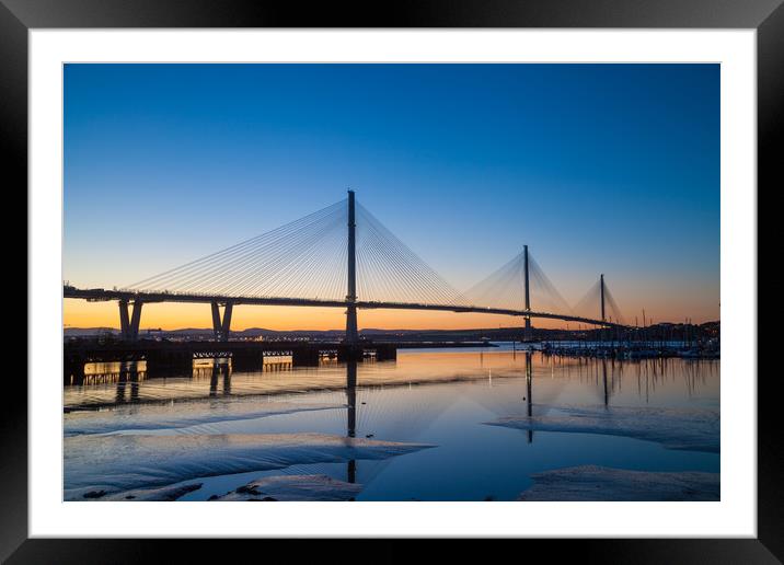 Queensferry at Night Framed Mounted Print by Richard Newton